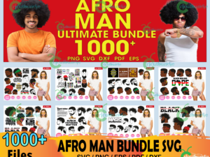 1000 Afro Man Svg Bundle, Black Man Svg, Black Boy Svg