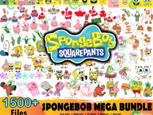 1500+ Spongebob Mega Bundle, Gary Svg, Squidward Svg, Patrick Svg