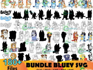 180+ Bluey Bundle Svg, Cartoon Svg, Bluey Svg, Bluey Dad Svg
