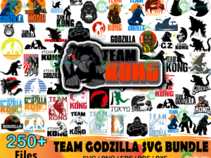 250+ Team Godzilla Bundle Svg, Godzilla Svg, Kong Svg, Kaiju Svg