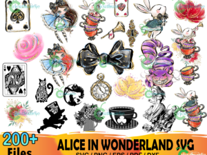 200+ Alice In Wonderland Svg Bundle, Disney Svg, Alice Clipart