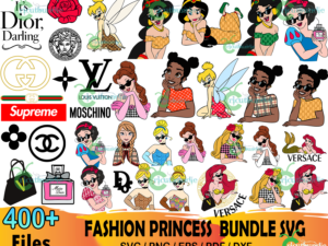 400+ Fashion Princess Bundle Svg, Disney Svg, Brand Logo Svg