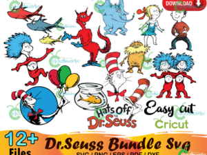 12+ Dr Seuss Bundle Svg, Dr Seuss Svg, Cat In The Hat Svg