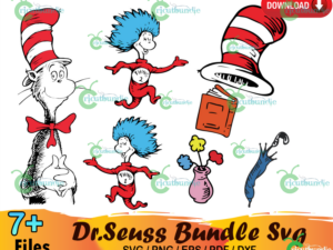 7+ Dr Seuss Bundle Svg, Cat In The Hat Svg, Thing 1 Svg