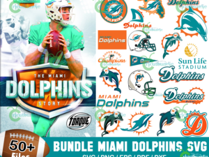 50+ Miami Dolphins Football Svg Bundle, Dolphins Logo Svg (zip 50 file)