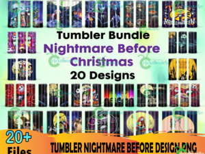 20 Nightmare Tumbler Bundle Png, Jack Skellington Png