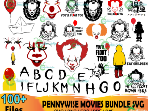 100+ Pennywise Svg Bundle, Halloween Svg, Horror Movies Svg