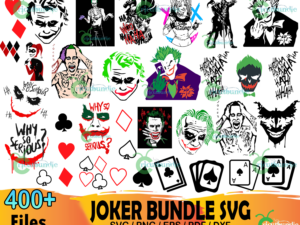 400+ Joker Bundle Svg, Joker Svg, Villain Svg, Harley Quinn Svg