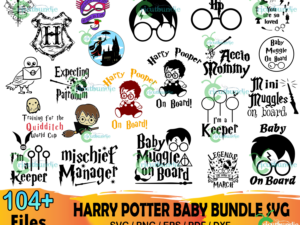 104+ Harry Potter Baby Svg Bundle, Baby Svg, Toddler Svg