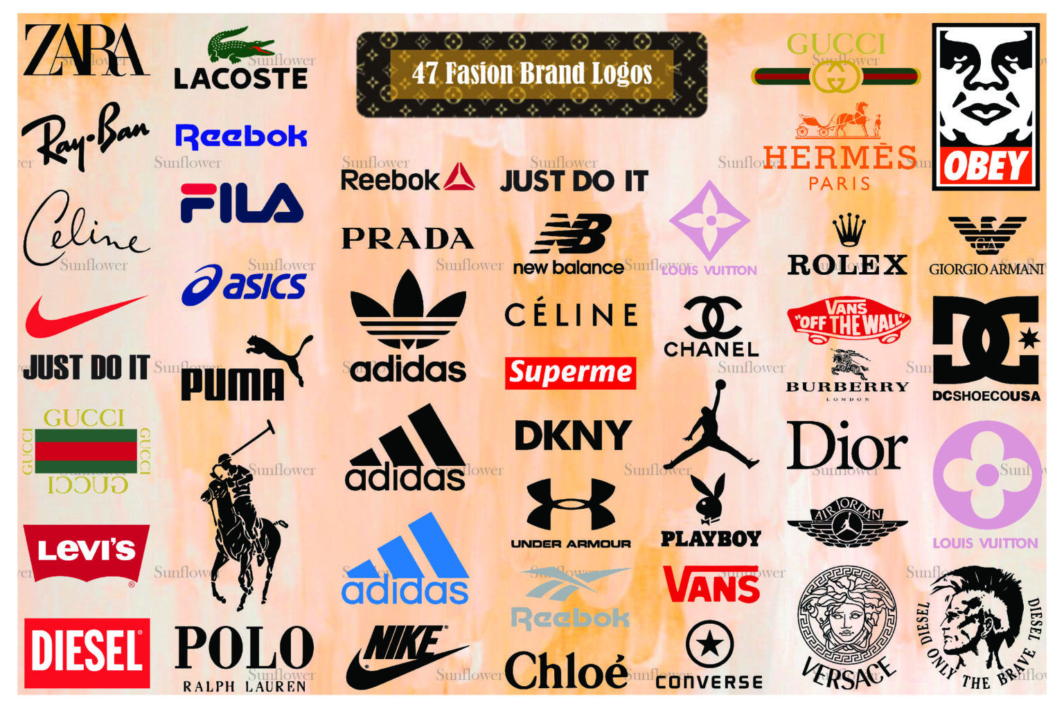 45+ Fasion Brand Logos, Brand Logo Svg, Brand Logo Vector, Digital ...